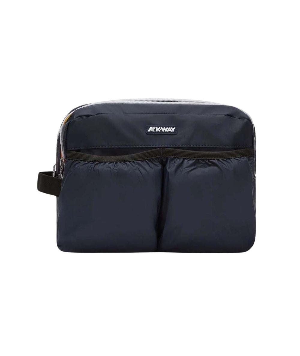 K-Way Beauty Case con Logo Albas K4127UW K89 Blu Navy