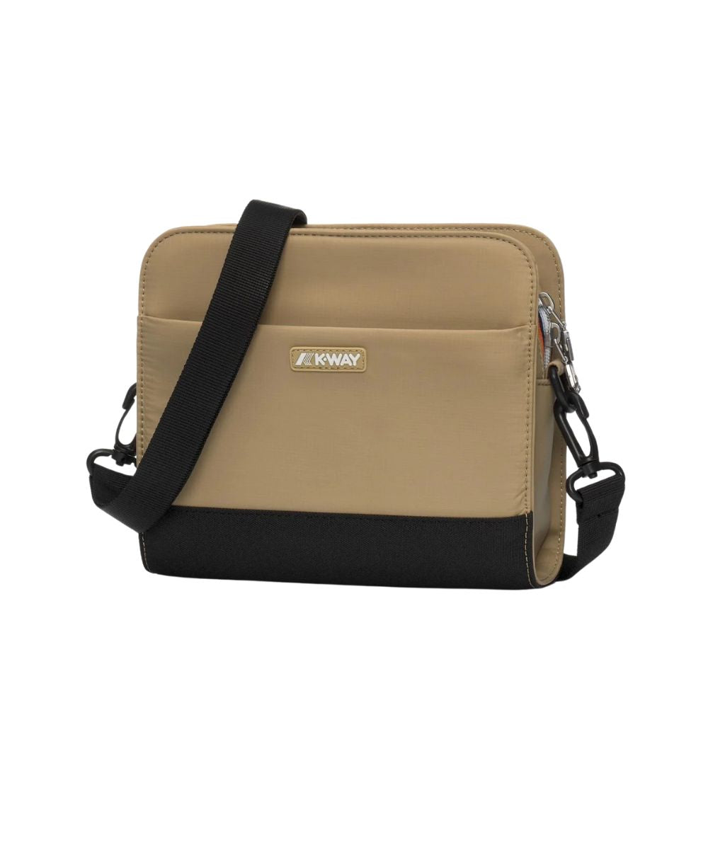 K-Way Borsa Pouch con Tracolla e Tasca Marybell K8124ZW 677 Beige