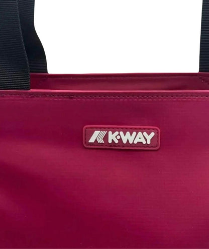 K-Way Borsa Shopping in Nylon con Manici e Tracolla Aisy K4138YW Rosso Scuro