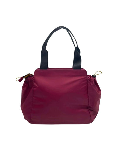 K-Way Borsa Shopping in Nylon con Manici e Tracolla Aisy K4138YW Rosso Scuro