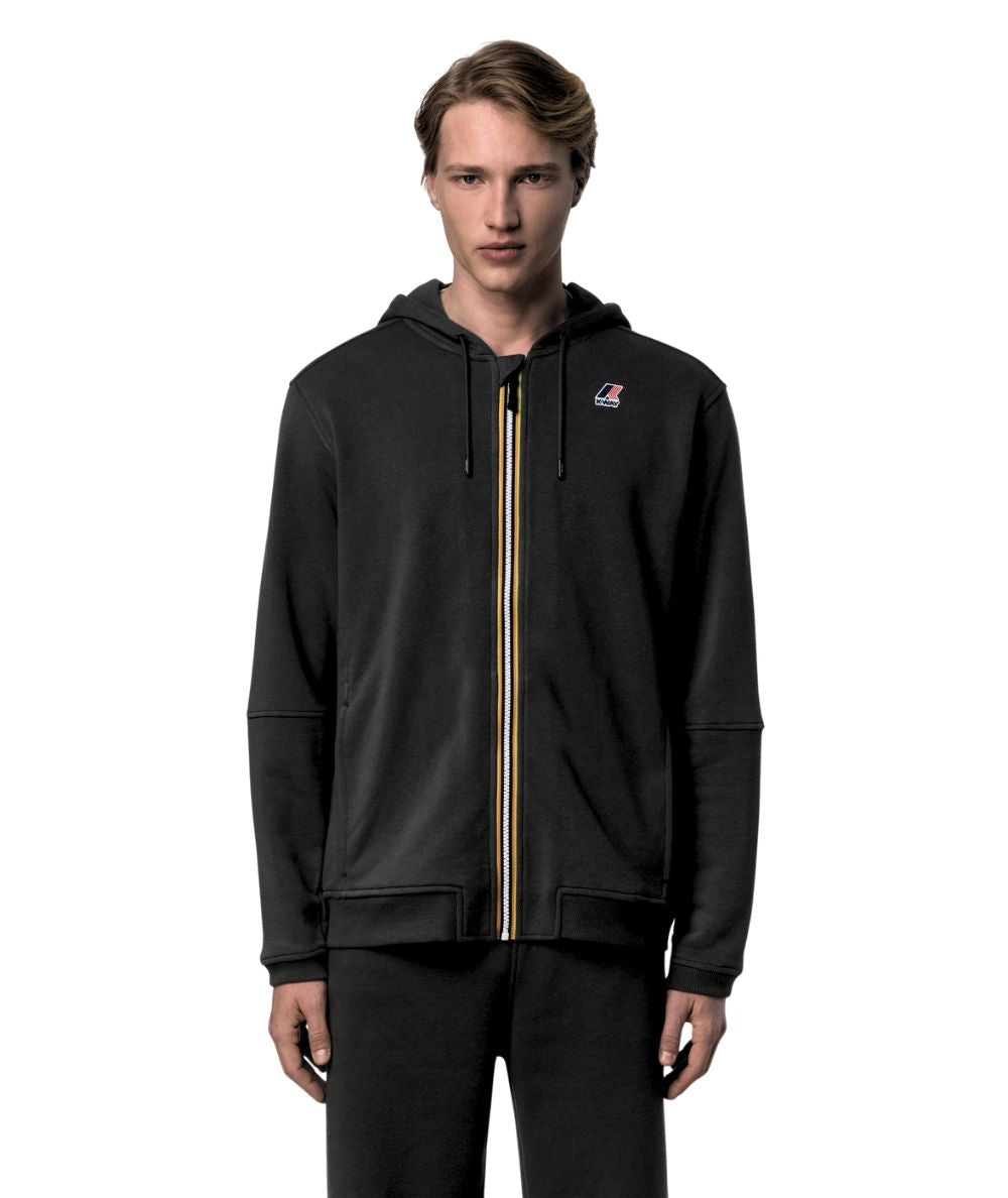 K-Way Felpa Unisex con Cappuccio Prosper K1126HW USY Nero