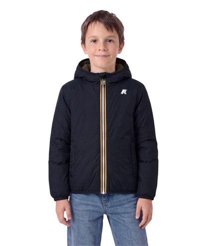 K-Way Giacca Felpa Reversibile P. Jack Spacer Nylon K8161BW Verde Militare Blu