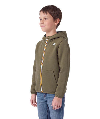K-Way Giacca Felpa Reversibile P. Jack Spacer Nylon K8161BW Verde Militare Blu