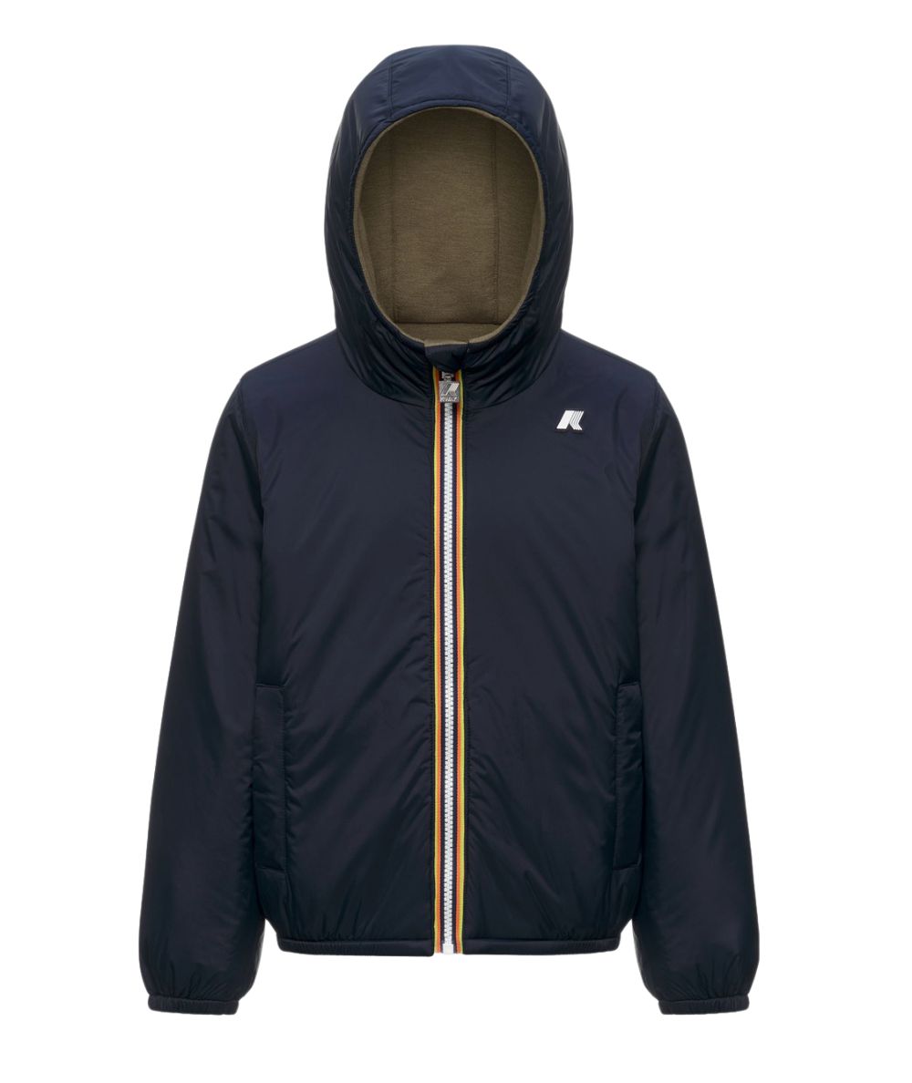 K-Way Giacca Felpa Reversibile P. Jack Spacer Nylon K8161BW Verde Militare Blu