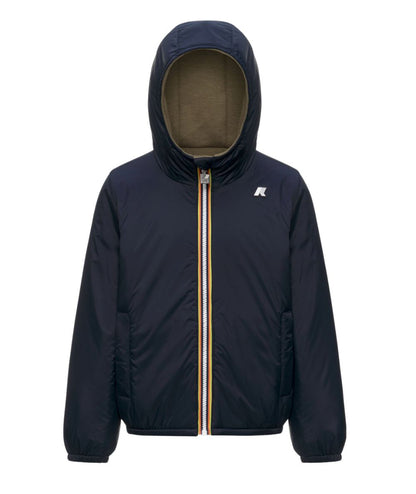 K-Way Giacca Felpa Reversibile P. Jack Spacer Nylon K8161BW Verde Militare Blu