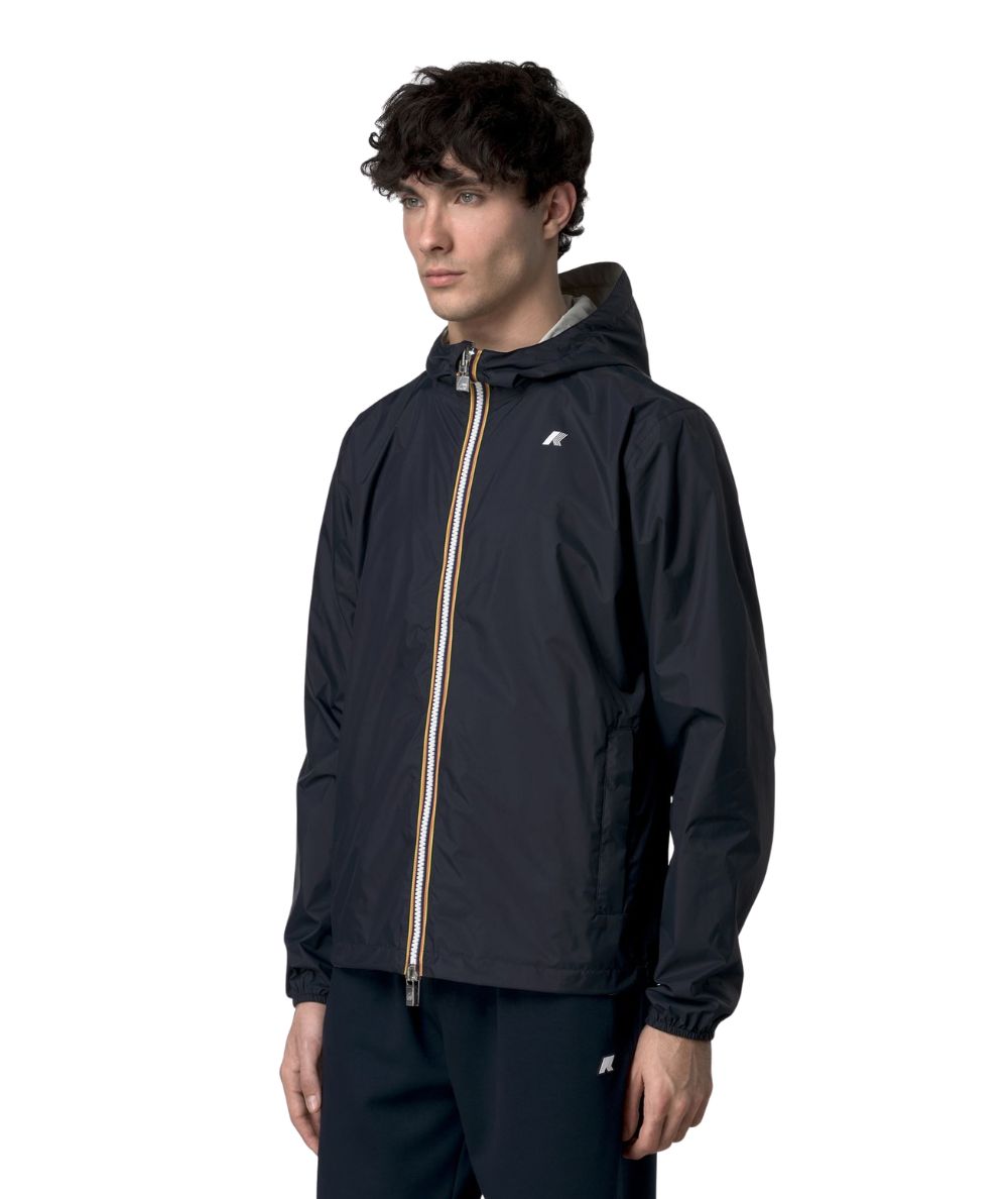 K-Way Giacca Impermeabile Jake Plus 2 Double K2124EW B1A Blu Grigio Ghiaccio