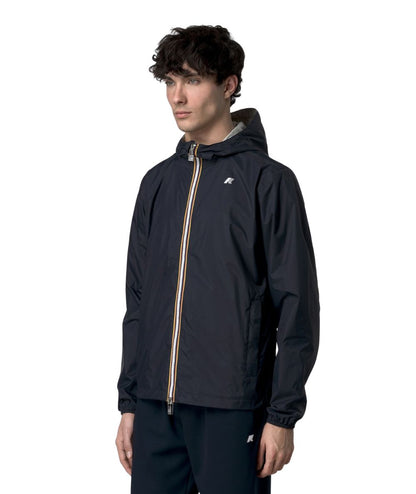 K-Way Giacca Impermeabile Jake Plus 2 Double K2124EW B1A Blu Grigio Ghiaccio
