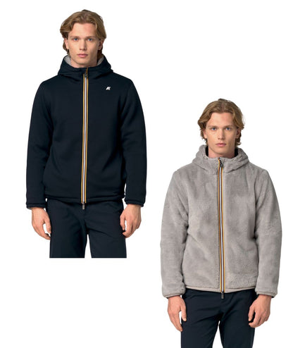 K-Way Giacca Jack Light Spacer Fur Reversibile K4132IW Blu Scuro Grigio