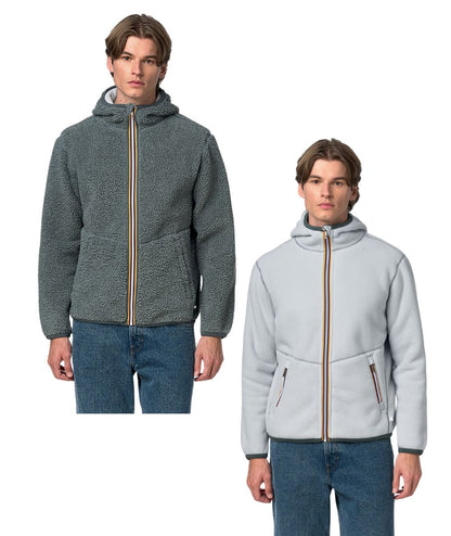 K-Way Giacca Jack Sherpa Polar Reversibile K3132NW Verde Grigio