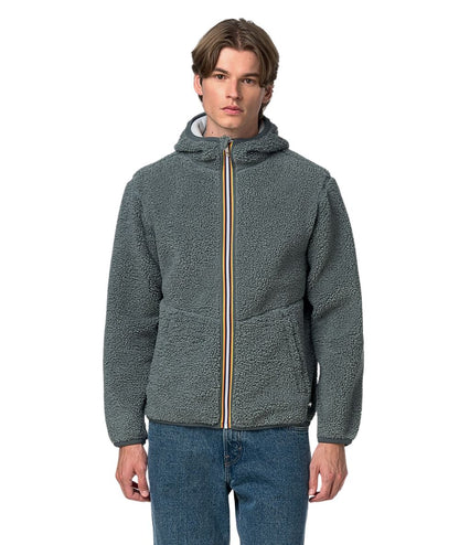 K-Way Giacca Jack Sherpa Polar Reversibile K3132NW Verde Grigio