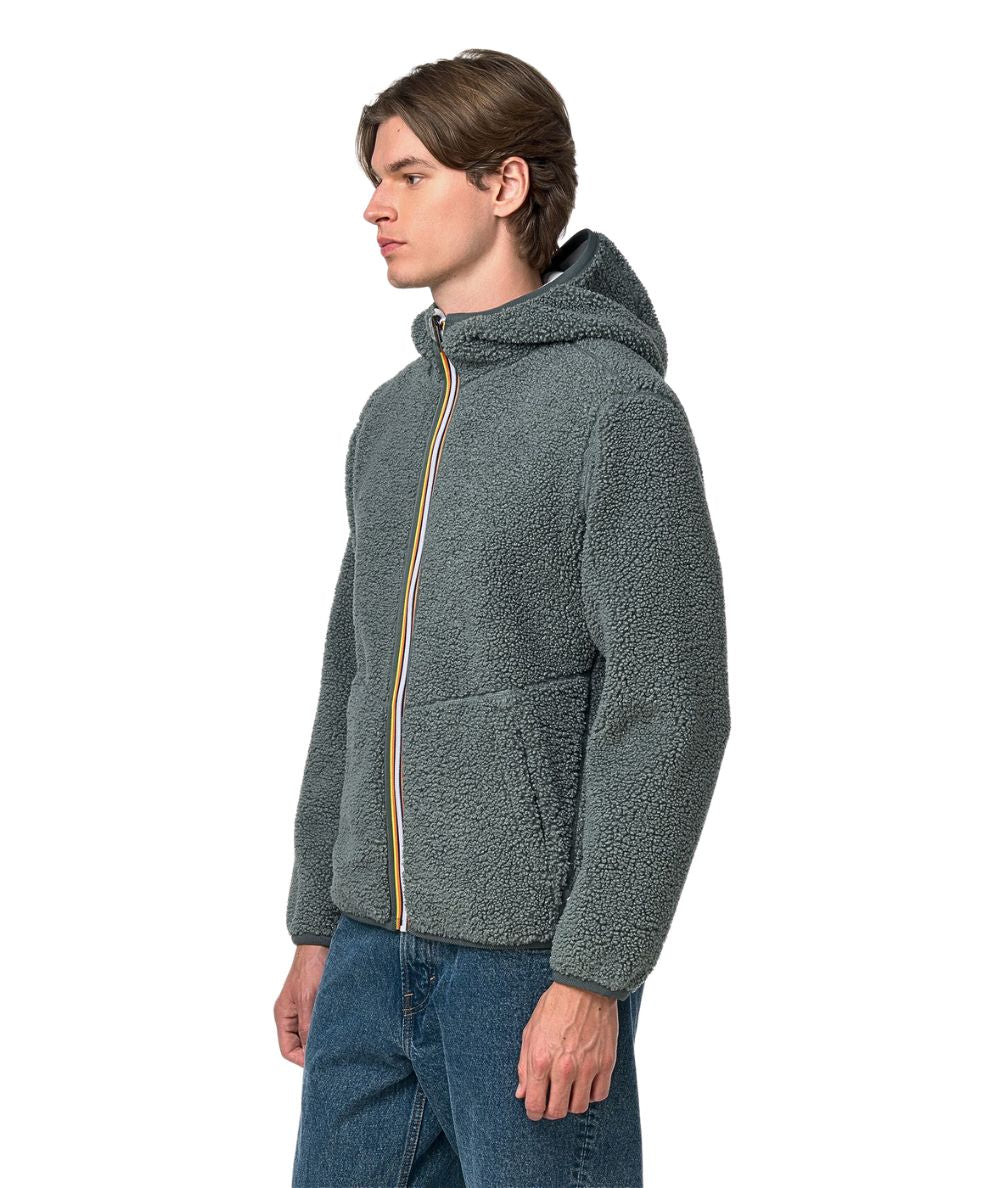 K-Way Giacca Jack Sherpa Polar Reversibile K3132NW Verde Grigio