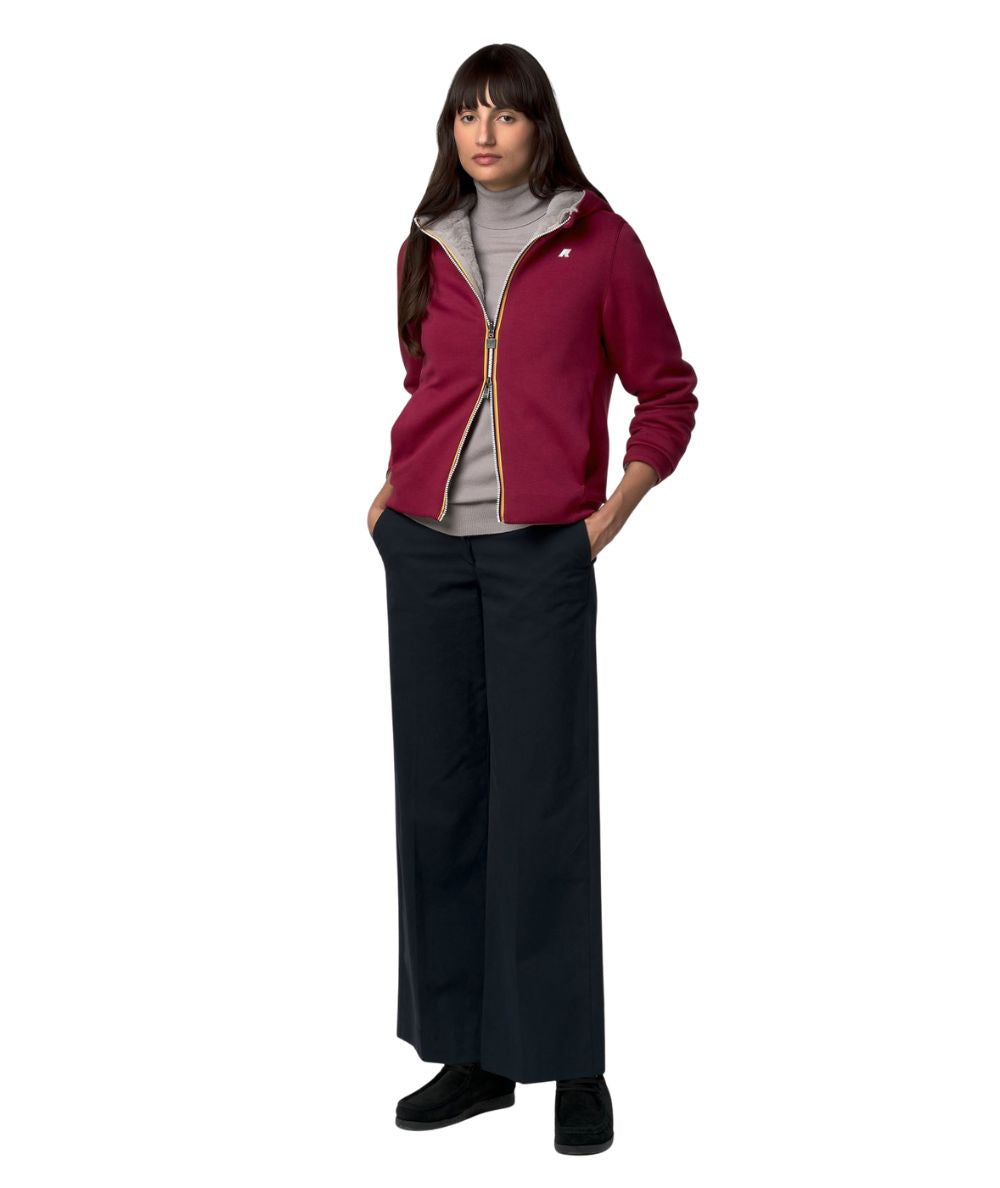 K-Way Giacca Reversibile Deva Light Spacer Fur Double K31452W D0Z Rosso Grigio