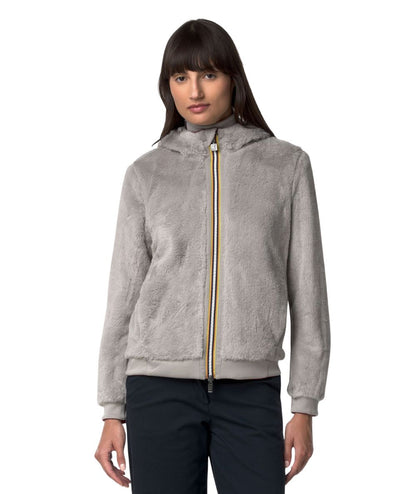 K-Way Giacca Reversibile Deva Light Spacer Fur Double K31452W D0Z Rosso Grigio