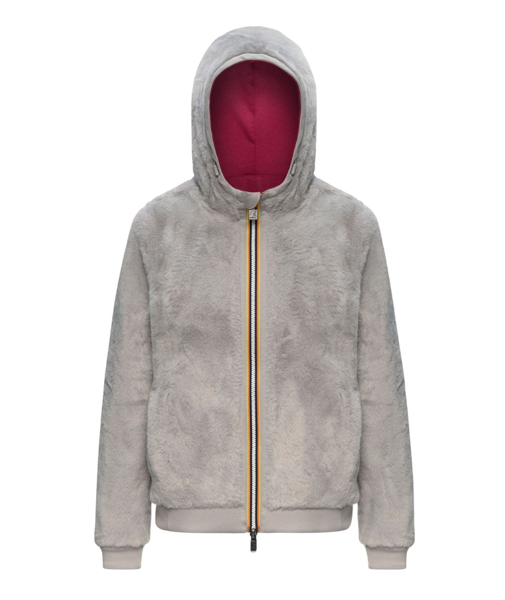 K-Way Giacca Reversibile Deva Light Spacer Fur Double K31452W D0Z Rosso Grigio