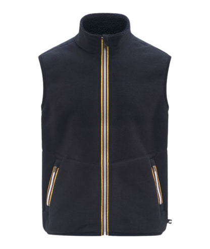 K-Way Gilet Yannick Sherpa Polar Reversibile K3132QW Verde Militare Blu Scuro