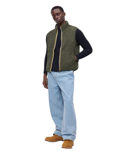K-Way Gilet Yannick Sherpa Polar Reversibile K3132QW Verde Militare Blu Scuro