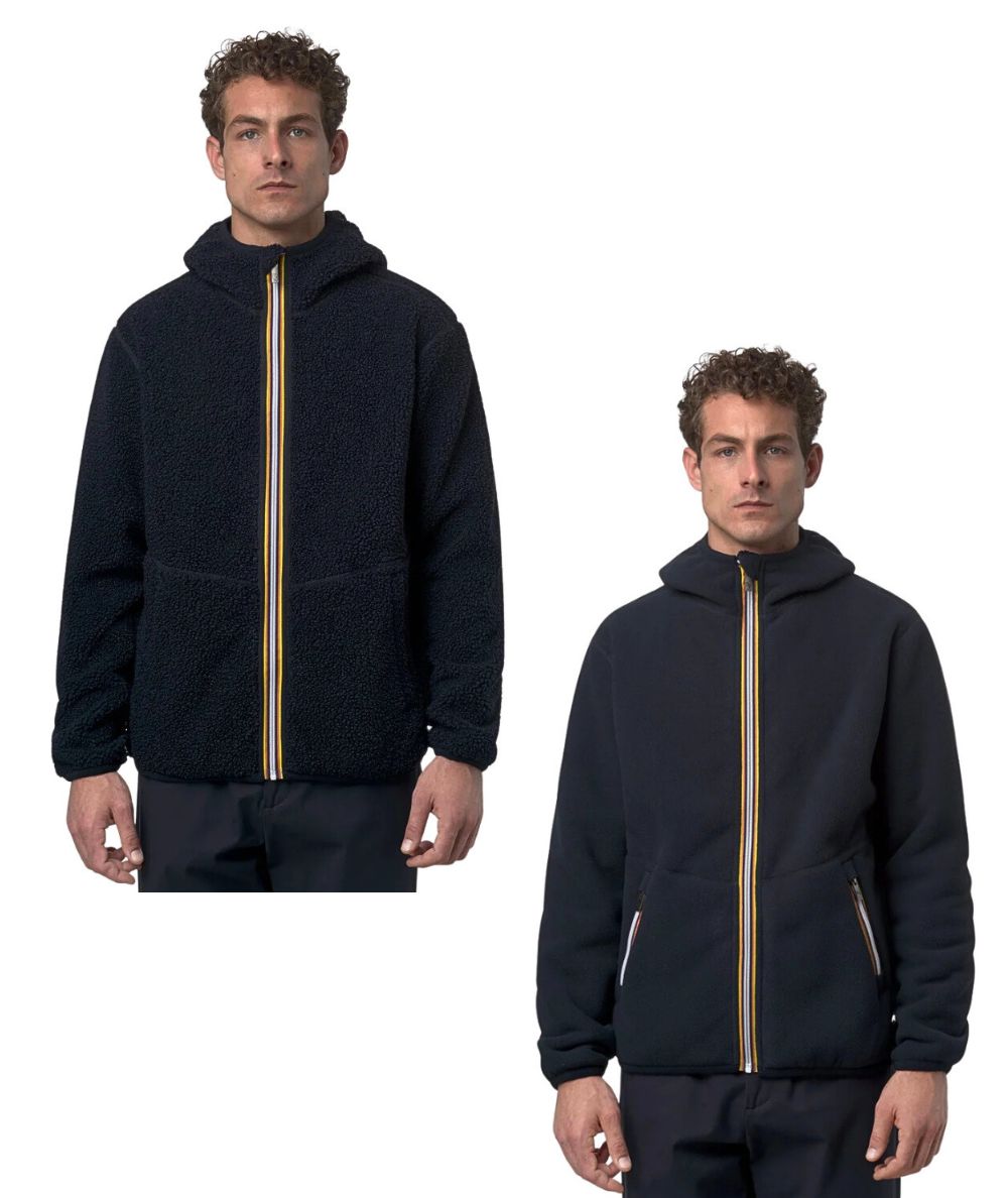 K-Way Orsetto Jack Sherpa Polar Double K3132NW Blu Scuro