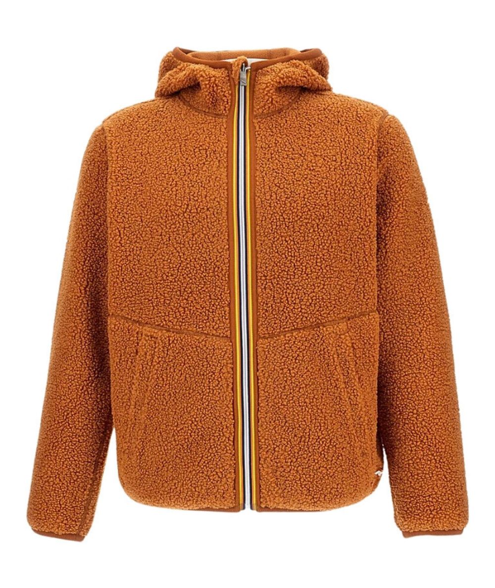 K-Way Orsetto Jack Sherpa Polar Double con Cappuccio K3132NW Arancione Zucca