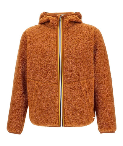 K-Way Orsetto Jack Sherpa Polar Double con Cappuccio K3132NW Arancione Zucca