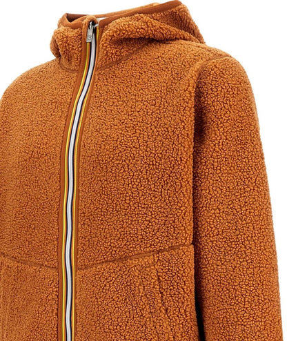 K-Way Orsetto Jack Sherpa Polar Double con Cappuccio K3132NW Arancione Zucca