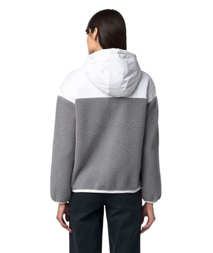K-Way Orsetto con Cappuccio Angelique 4.0 K7135LW B0R Bianco e Grigio