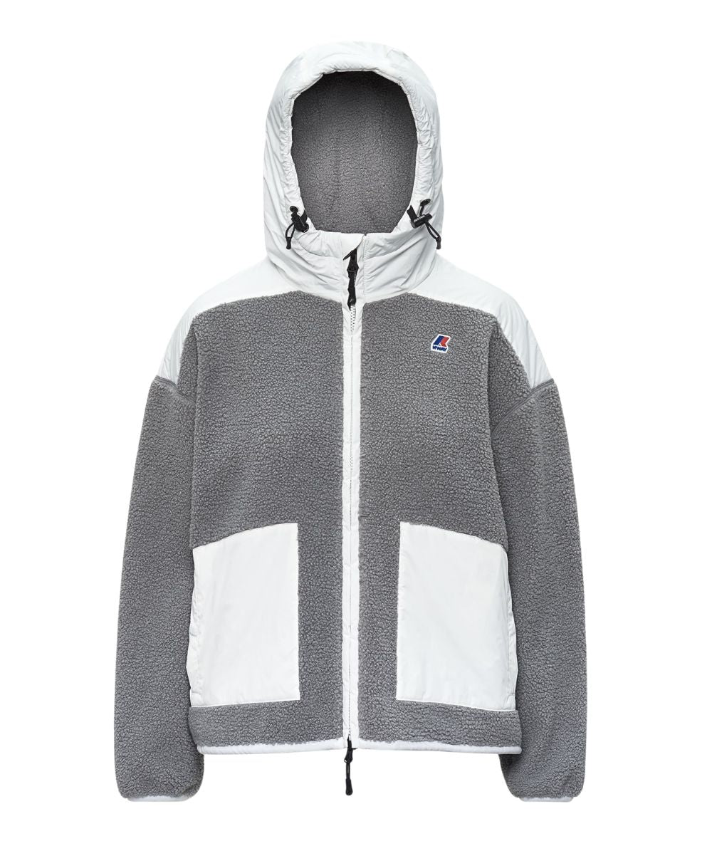 K-Way Orsetto con Cappuccio Angelique 4.0 K7135LW B0R Bianco e Grigio