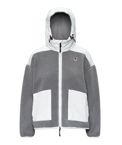 K-Way Orsetto con Cappuccio Angelique 4.0 K7135LW B0R Bianco e Grigio
