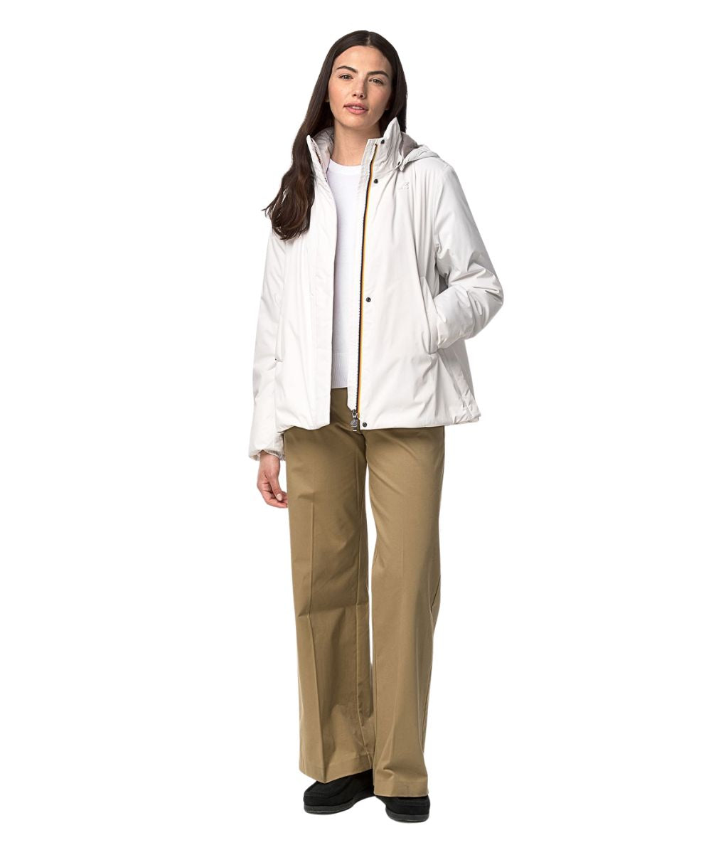 K-Way Piumino Corto Marlette Twill Soft K8144BW DCV Bianco