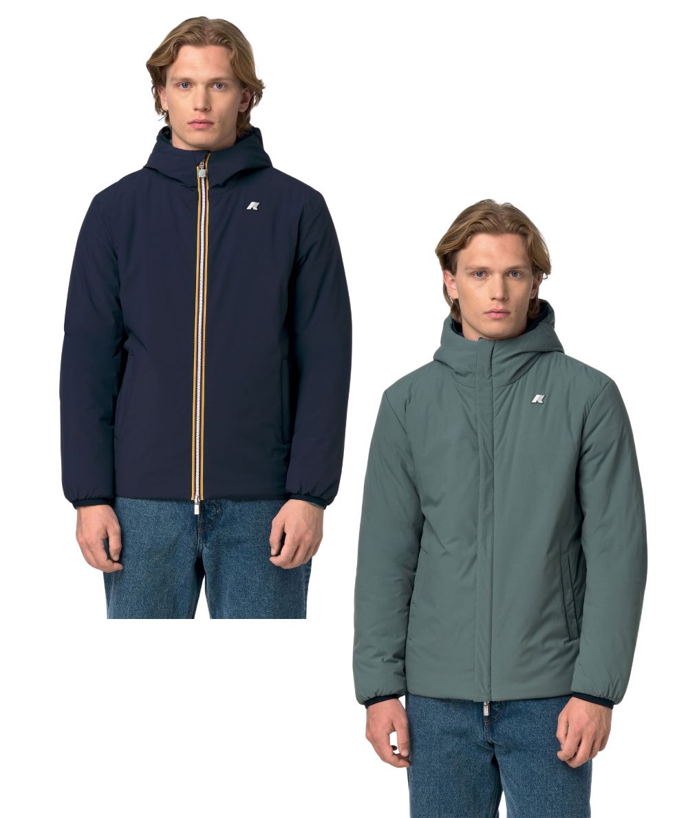 K-Way Piumino Jacob St Warm Double K6128VW Blu Scuro Verde
