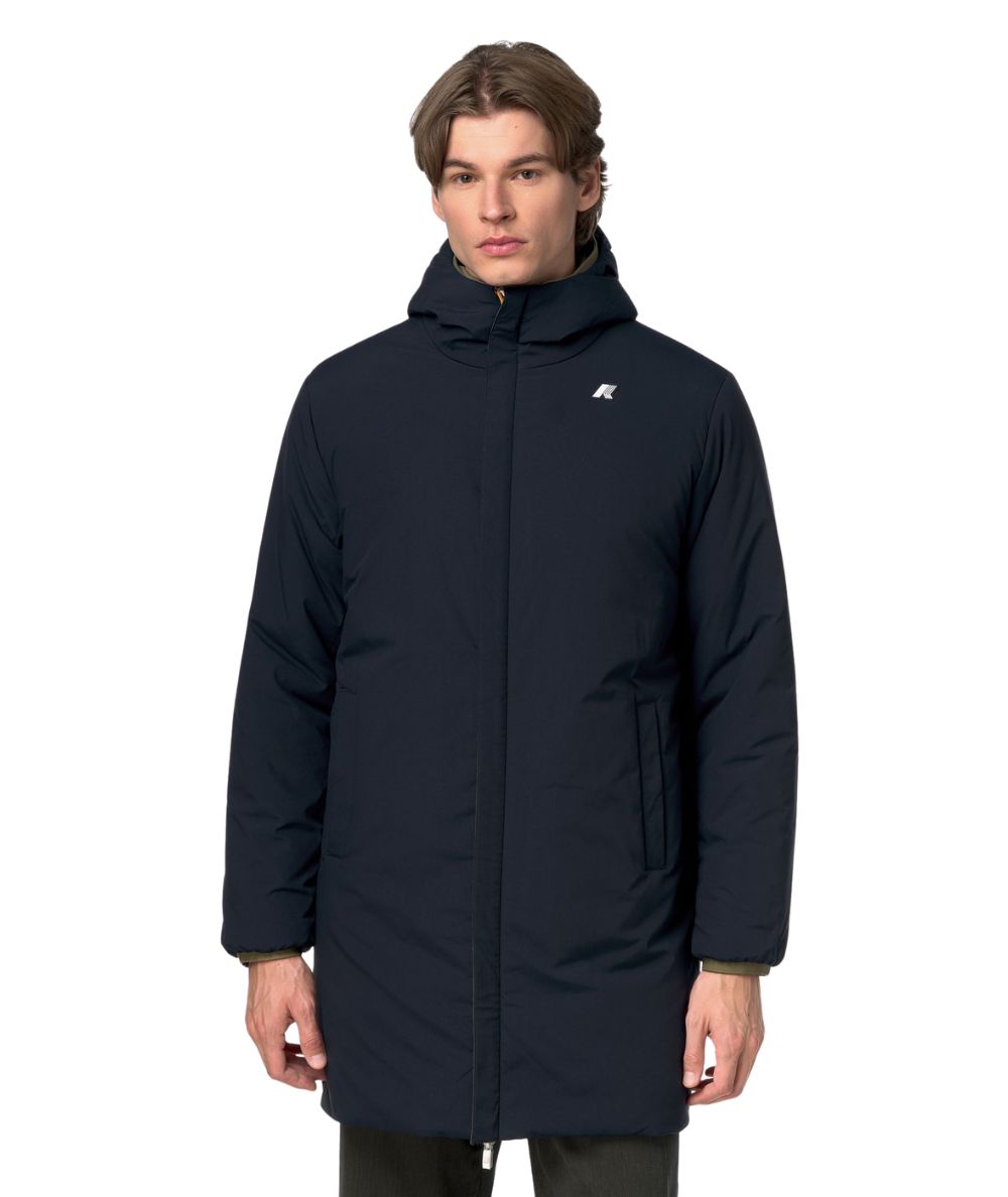 K-Way Piumino Jacob St Warm Double K6128WW Verde Militare Blu Scuro
