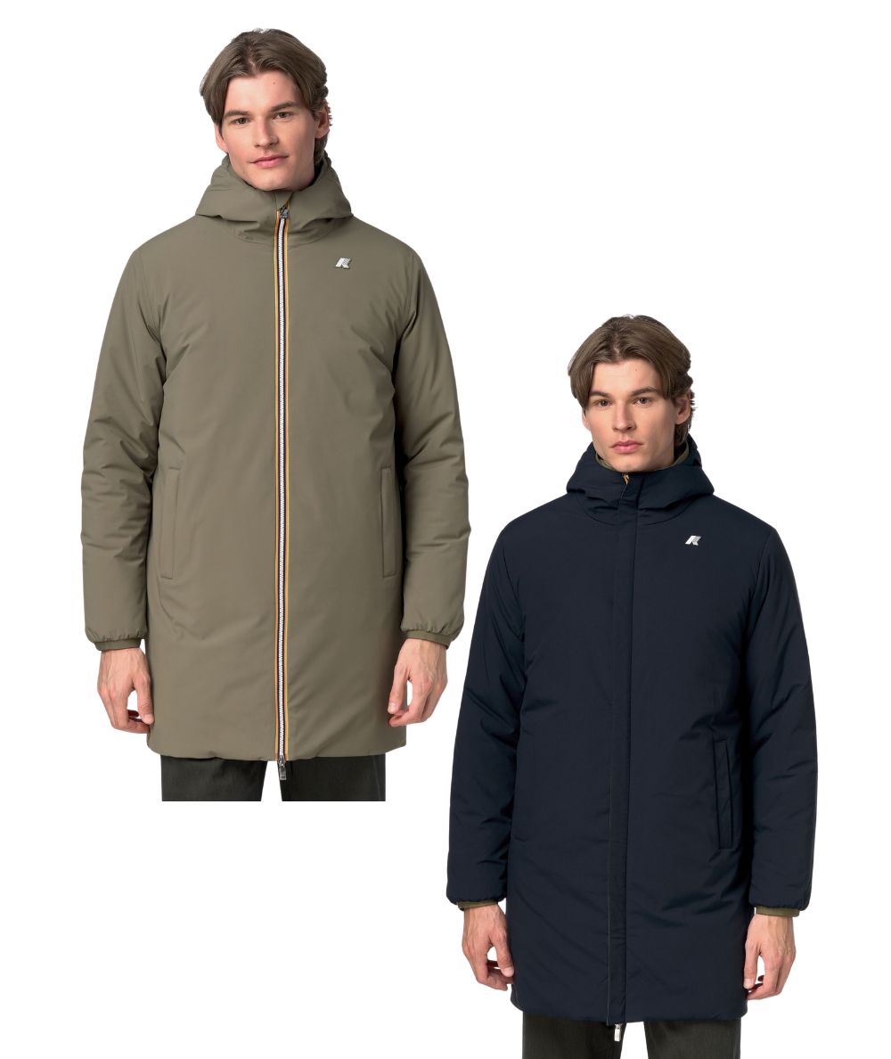 K-Way Piumino Jacob St Warm Double K6128WW Verde Militare Blu Scuro