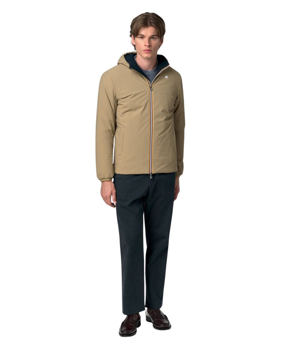 K-Way Piumino Jacob St Warm Reversibile K6128VW Beige Blu Scuro