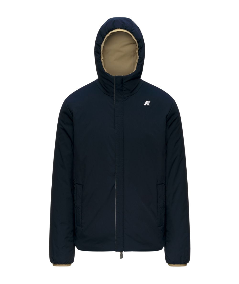 K-Way Piumino Jacob St Warm Reversibile K6128VW Beige Blu Scuro
