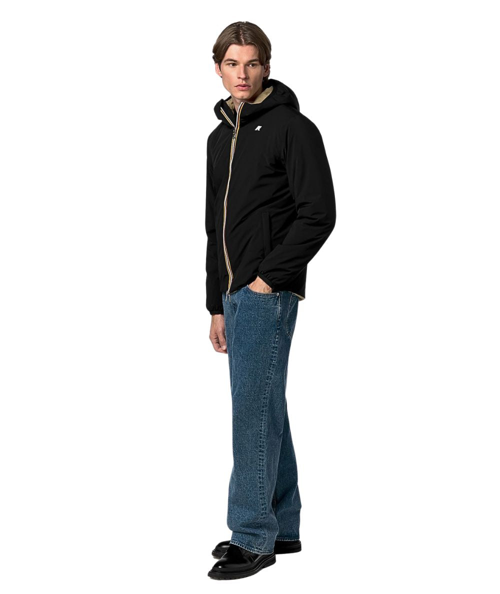 K-Way Piumino Jacob St Warm Reversibile K6128VW DBN Nero Beige