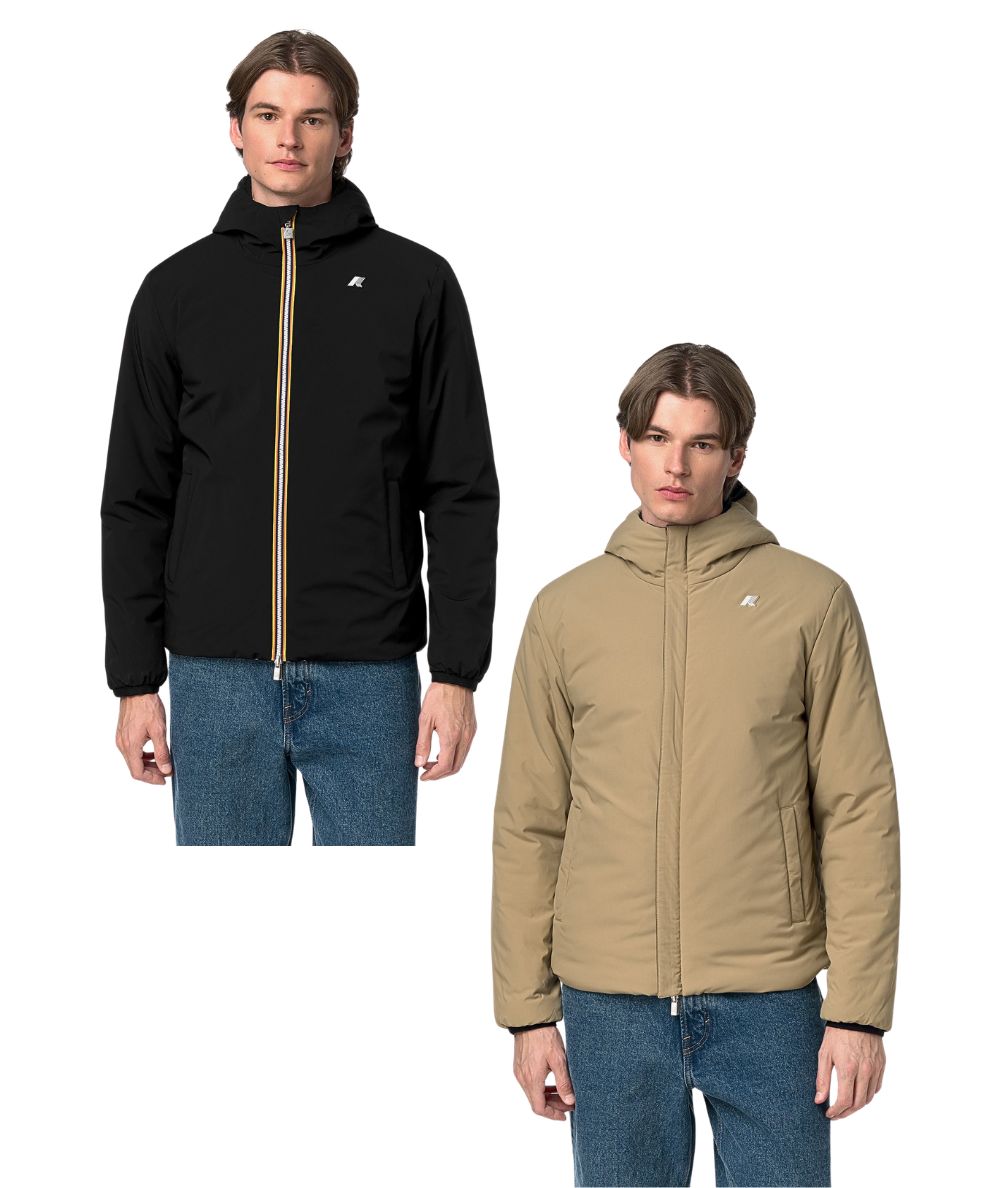 K-Way Piumino Jacob St Warm Reversibile K6128VW DBN Nero Beige