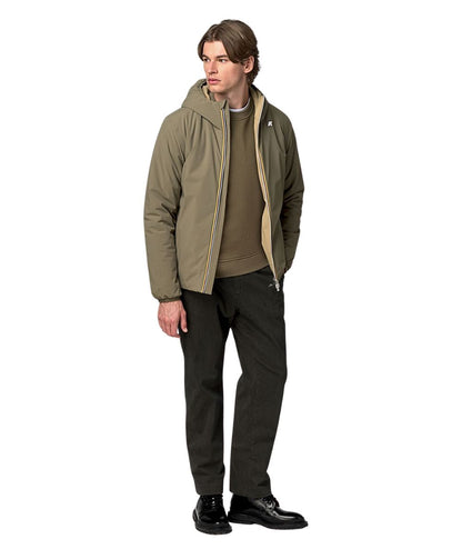 K-Way Piumino Jacob St Warm Reversibile K6128VW Verde Militare Beige