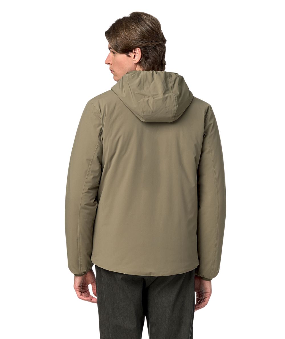 K-Way Piumino Jacob St Warm Reversibile K6128VW Verde Militare Beige