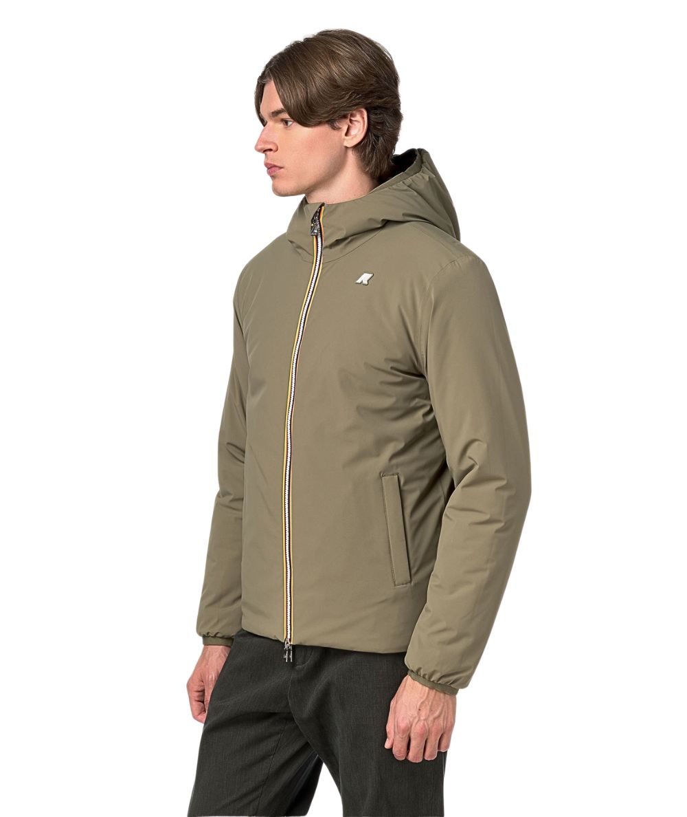 K-Way Piumino Jacob St Warm Reversibile K6128VW Verde Militare Beige