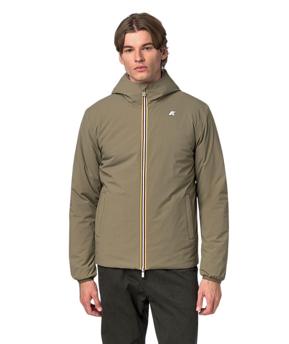 K-Way Piumino Jacob St Warm Reversibile K6128VW Verde Militare Beige
