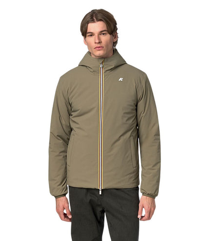 K-Way Piumino Jacob St Warm Reversibile K6128VW Verde Militare Beige