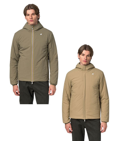 K-Way Piumino Jacob St Warm Reversibile K6128VW Verde Militare Beige