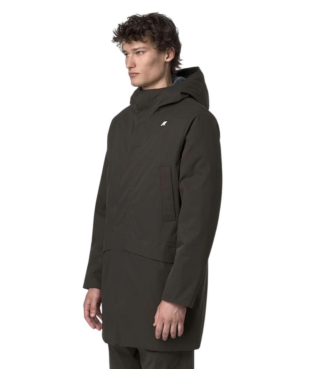 K-Way Piumino Jarno Twill Marmotta K8133FW Verde Scuro Blu