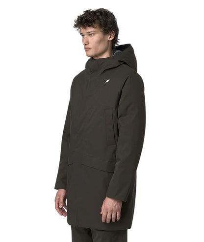 K-Way Piumino Jarno Twill Marmotta K8133FW Verde Scuro Blu