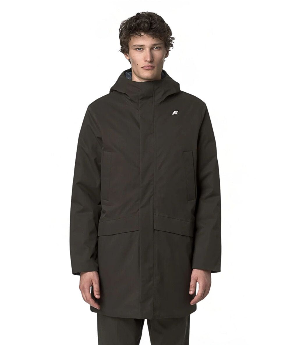 K-Way Piumino Jarno Twill Marmotta K8133FW Verde Scuro Blu