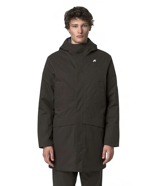 K-Way Piumino Jarno Twill Marmotta K8133FW Verde Scuro Blu