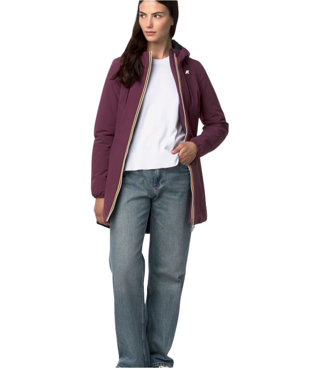 K-Way Piumino Reversibile Mid Denise St Warm Double K6128UW Malva Blu