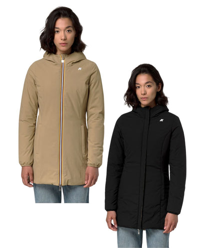 K-Way Piumino Reversibile Mid Denise St Warm Double K6128UW Nero Beige