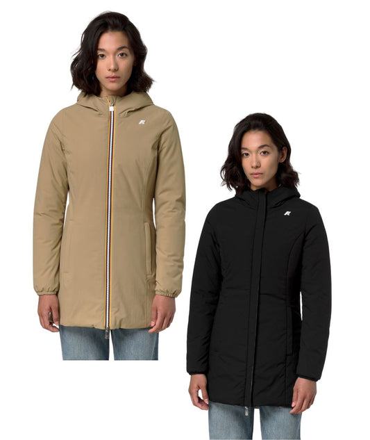 K-Way Piumino Reversibile Mid Denise St Warm Double K6128UW Nero Beige