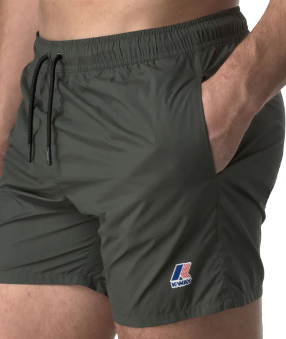 K-Way Boxer Mare con Logo K31357W Verde Militare