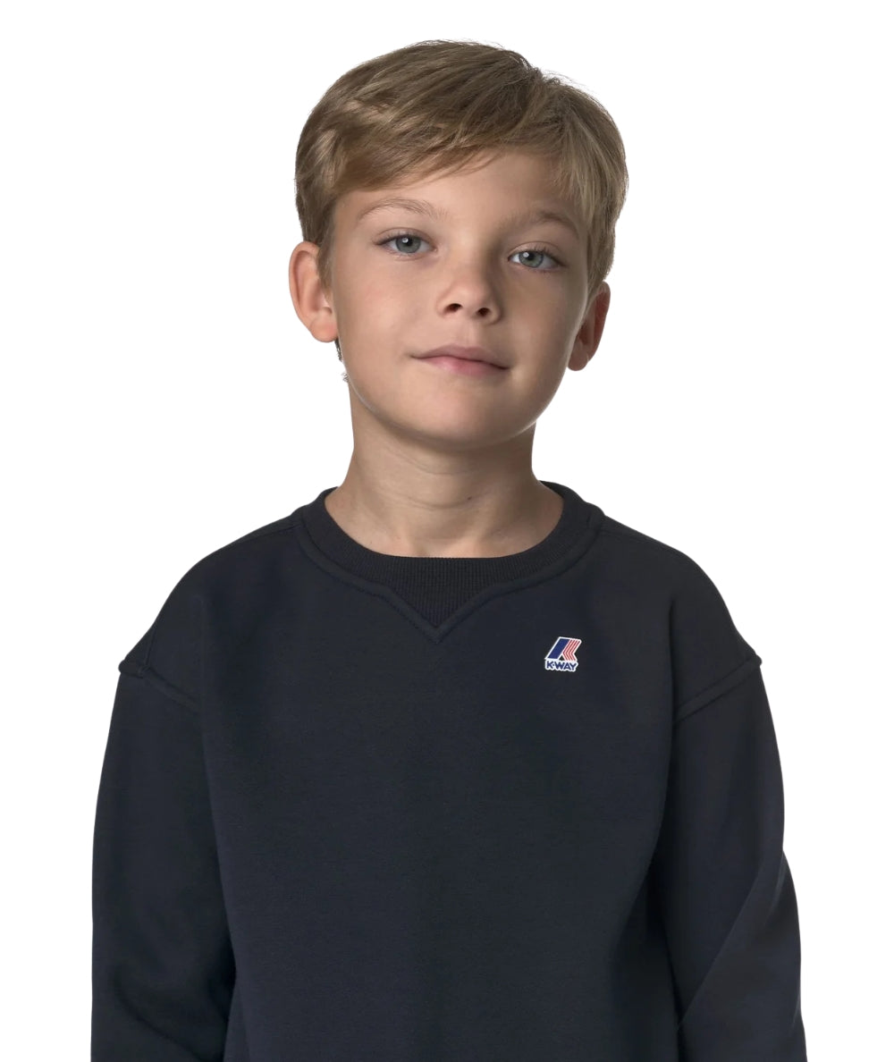 K-Way Felpa P. Nael Brushed Pc K7141TW Blu scuro